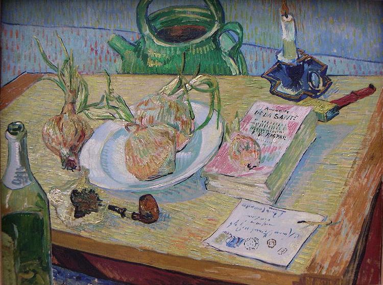 Vincent Van Gogh Still life with a plate of onions oil painting image